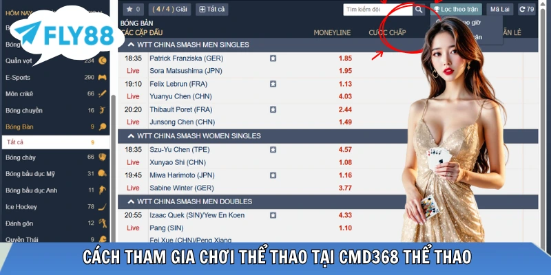 Hướng dẫn truy cập sảnh CMD368 Sports